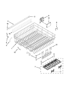 Upper Rack And Track Parts Diagram and Parts List for WDT910SAYH3  Whirlpool Dishwasher