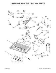 Interior And Ventilation Parts Diagram and Parts List for KMHC319EBL2  KitchenAid Microwave