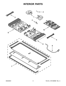 Interior Parts Diagram and Parts List for KICU509XSS01  Whirlpool Cooktop