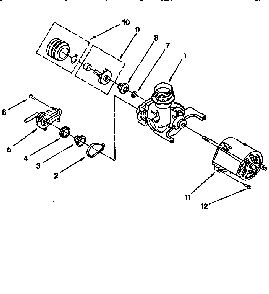 Pump And Motor Diagram and Parts List for DU180DWGQ0  Whirlpool Dishwasher