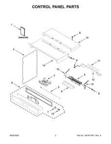 Control Panel Parts Diagram and Parts List for WOEC7027PZ00  Whirlpool Microwave Oven Combo