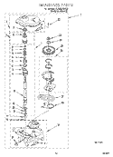GEARCASE Diagram and Parts List for 7LSR9245HZ0  Whirlpool Washer