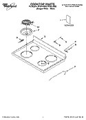COOKTOP PARTS Diagram and Parts List for RF264LXSB2  Whirlpool Range