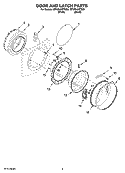 DOOR AND LATCH PARTS Diagram and Parts List for WFW8400TB00  Whirlpool Washer