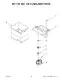 MOTOR AND ICE CONTAINER PARTS Diagram and Parts List for 7WF736SDAM10  Whirlpool Refrigerator