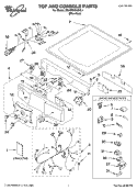 TOP AND CONSOLE PARTS Diagram and Parts List for 3RAWZ481GML1  Whirlpool Dryer