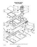 COOKTOP Diagram and Parts List for RF4900XLW3  Whirlpool Range