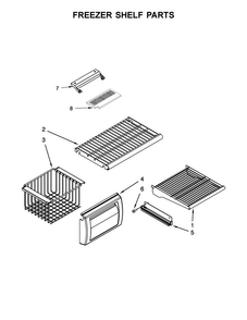 Freezer Shelf Parts Diagram and Parts List for KBSD612ESS01  KitchenAid Refrigerator