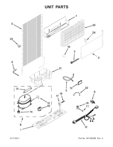 Unit Parts Diagram and Parts List for WRT111SFDW03  Whirlpool Refrigerator