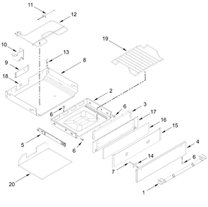 Drawer Parts Diagram and Parts List for JDS1450ML2  Whirlpool Range
