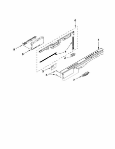 Control Panel And Latch Parts Diagram and Parts List for 66513292K114  Kenmore Dishwasher