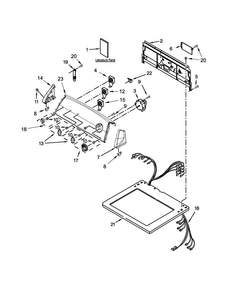 Top And Console Parts Diagram and Parts List for 4KWED4900BW1  Whirlpool Dryer