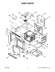 Oven Parts Diagram and Parts List for WOD51ES4EB02  Whirlpool Wall Oven