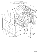 DOOR, OPTIONAL Diagram and Parts List for GR396LXGQ1  Whirlpool Range