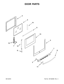 Door Parts Diagram and Parts List for 66475123610  Kenmore Range