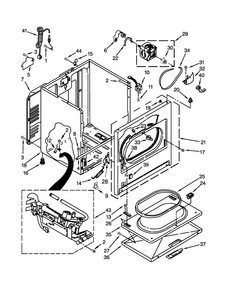 Cabinet Parts Diagram and Parts List for 7MWGD1730YW4  Whirlpool Dryer