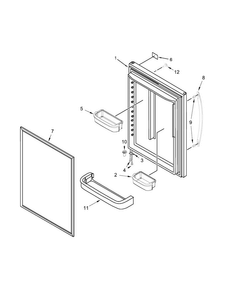 Refrigerator Door Parts Diagram and Parts List for WRB329DMBB00  Whirlpool Refrigerator