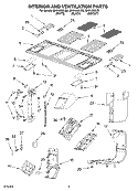INTERIOR AND VENTILATION Diagram and Parts List for MH9180XLT0  Whirlpool Microwave