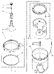 Agitator, Basket And Tub Diagram and Parts List for LA5300XSN2  Whirlpool Washer
