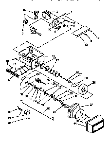 Motor And Ice Container Diagram and Parts List for 106KSSS36QDX05  KitchenAid Refrigerator