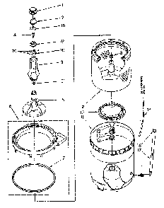 Agitator, Basket And Tub Diagram and Parts List for LA7800XSN1  Whirlpool Washer