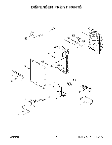 Dispenser Front Parts Diagram and Parts List for KRFC704FBS04  KitchenAid Refrigerator