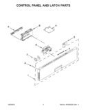 CONTROL PANEL AND LATCH PARTS Diagram and Parts List for KUDE48FXPA5  KitchenAid Dishwasher