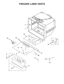 Freezer Liner Parts Diagram and Parts List for WRF995FIFZ00  Whirlpool Refrigerator