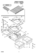 SHELF PARTS, OPTIONAL PARTS Diagram and Parts List for IKT184301  Inglis Refrigerator