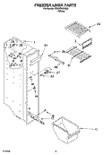 FREEZER LINER PARTS Diagram and Parts List for ED5GTGXNQ00  Whirlpool Refrigerator