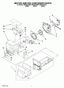 MOTOR AND ICE CONTAINER PARTS Diagram and Parts List for GI5FVAXVL00  Whirlpool Refrigerator