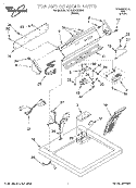 TOP AND CONSOLE Diagram and Parts List for GCG2901XSW4  Whirlpool Dryer