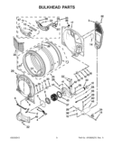 BULKHEAD PARTS Diagram and Parts List for WGD70HEBW0  Whirlpool Dryer