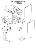 TUB AND FRAME PARTS Diagram and Parts List for KUDI01DLSS6  KitchenAid Dishwasher