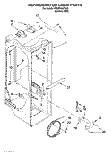 REFRIGERATOR LINER PARTS Diagram and Parts List for 7GS2FHAXTA00  Whirlpool Refrigerator