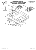 COOKTOP PARTS Diagram and Parts List for GS440LEMB5  Whirlpool Range