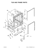 TUB AND FRAME PARTS Diagram and Parts List for KUDE48FXPA5  KitchenAid Dishwasher