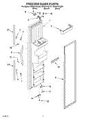 FREEZER DOOR Diagram and Parts List for GC5SHAXLQ01  Whirlpool Refrigerator
