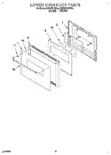 LOWER OVEN DOOR Diagram and Parts List for KEBI241BBL2  KitchenAid Wall Oven