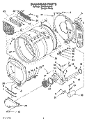 BULKHEAD PARTS Diagram and Parts List for 3XWGD5705SW0  Whirlpool Dryer