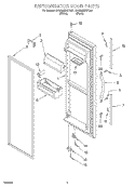 REFRIGERATOR DOOR Diagram and Parts List for 2VGD29DQFW01  Whirlpool Refrigerator