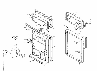 Door Parts Diagram and Parts List for 106N12DSL-1  Kenmore Refrigerator