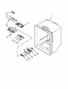 Refrigerator Liner Parts Diagram and Parts List for 59679223012  Kenmore Refrigerator
