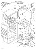 LINER Diagram and Parts List for 4ET18NKXFN00  Whirlpool Refrigerator