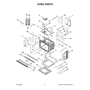 Oven Parts Diagram and Parts List for KOED727SPS00  KitchenAid Wall Oven