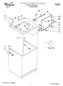 TOP AND CABINET, LITERATURE Diagram and Parts List for LBR4121JQ0  Whirlpool Washer