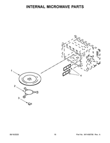 Internal Microwave Parts Diagram and Parts List for WOC54EC0HB04  Whirlpool Microwave