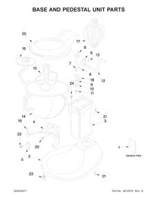 Base And Pedestal Unit Parts Diagram and Parts List for 5KPM5EGR4  KitchenAid Mixer
