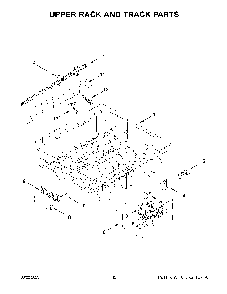 Upper Rack And Track Parts Diagram and Parts List for KDPM804KPS1  KitchenAid Dishwasher