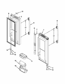 Refrigerator Door Parts Diagram and Parts List for 59679223012  Kenmore Refrigerator